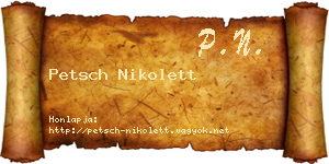 Petsch Nikolett névjegykártya