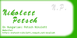 nikolett petsch business card